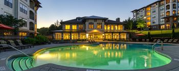 Resort inspired pool and seating at 4700 colonnade apartments in birmingham, al